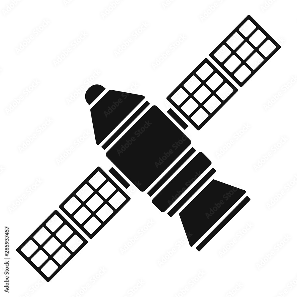 Poster astronomy space station icon. simple illustration of astronomy space station vector icon for web des