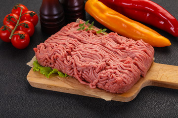 Raw turkey minced meat
