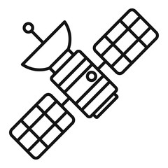 Space satellite icon. Outline space satellite vector icon for web design isolated on white background