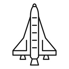 American spaceship icon. Outline american spaceship vector icon for web design isolated on white background