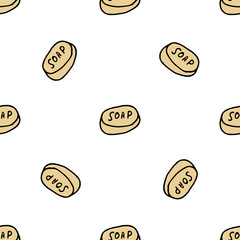 Cute seamless pattern with soap. Vector background