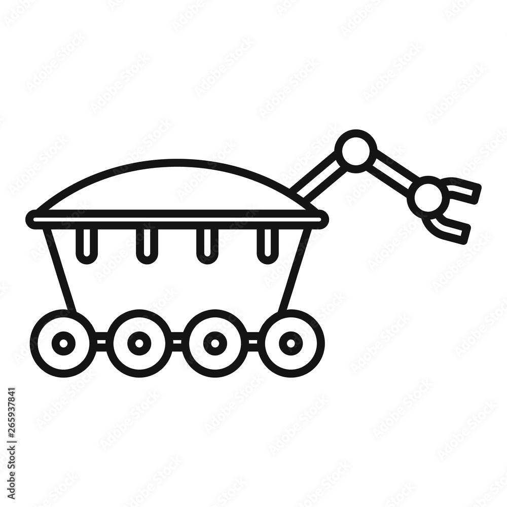 Poster space rover icon. outline space rover vector icon for web design isolated on white background