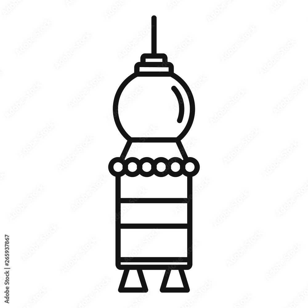 Poster artificial satellite spaceship icon. outline artificial satellite spaceship vector icon for web desi