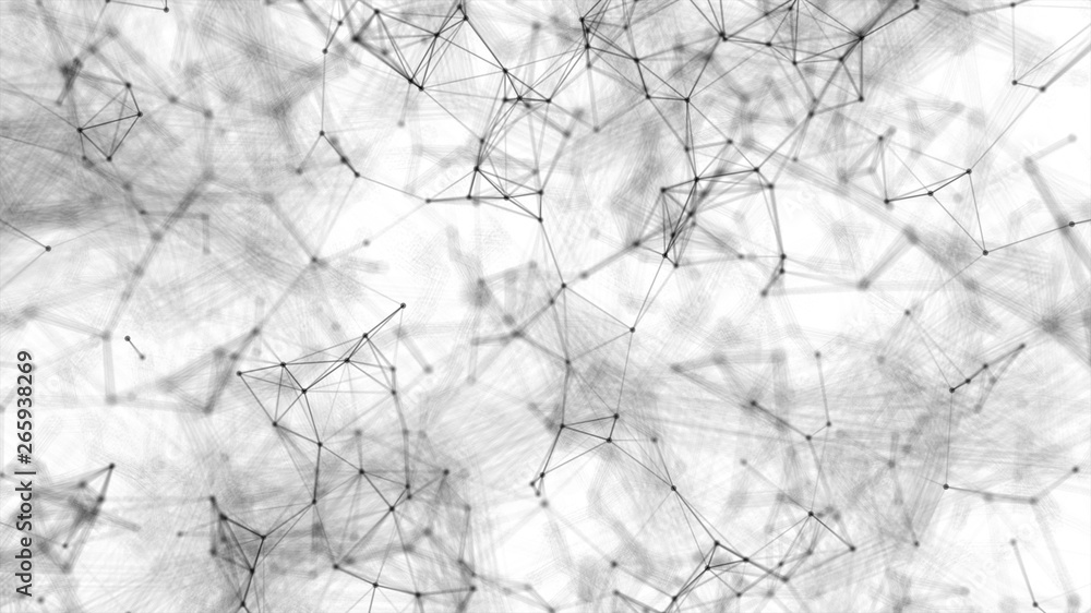 Wall mural abstract digital technology system platform dot line light connecting cyber space flow background, f