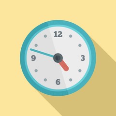 Office wall clock icon. Flat illustration of office wall clock vector icon for web design