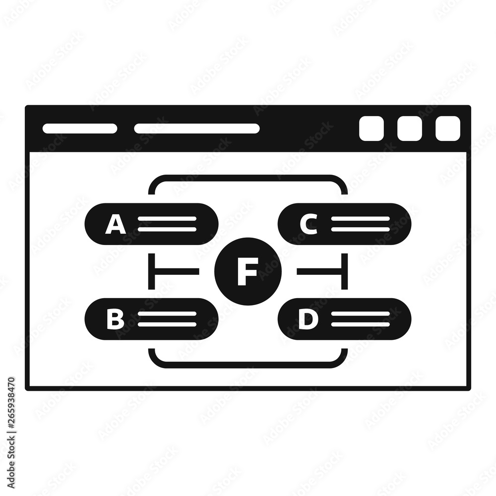 Poster Web page management icon. Simple illustration of web page management vector icon for web design isolated on white background