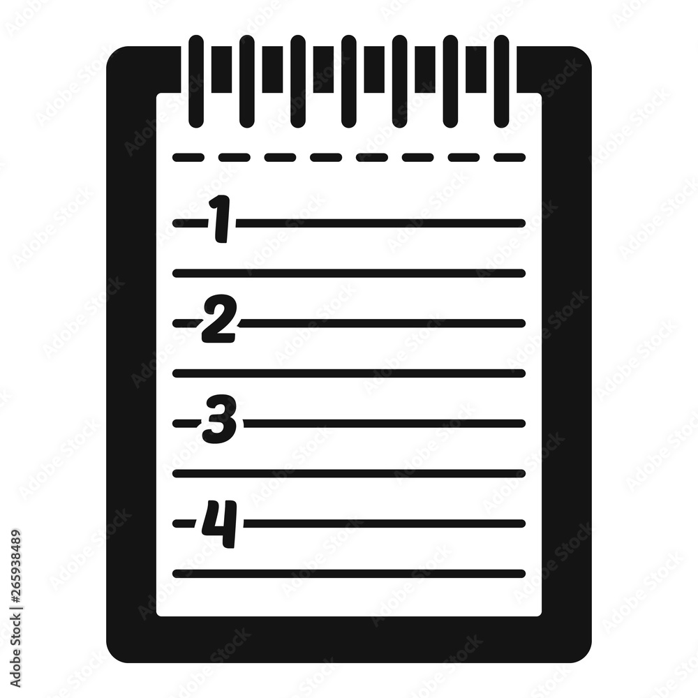 Poster paper notepad icon. simple illustration of paper notepad vector icon for web design isolated on whit
