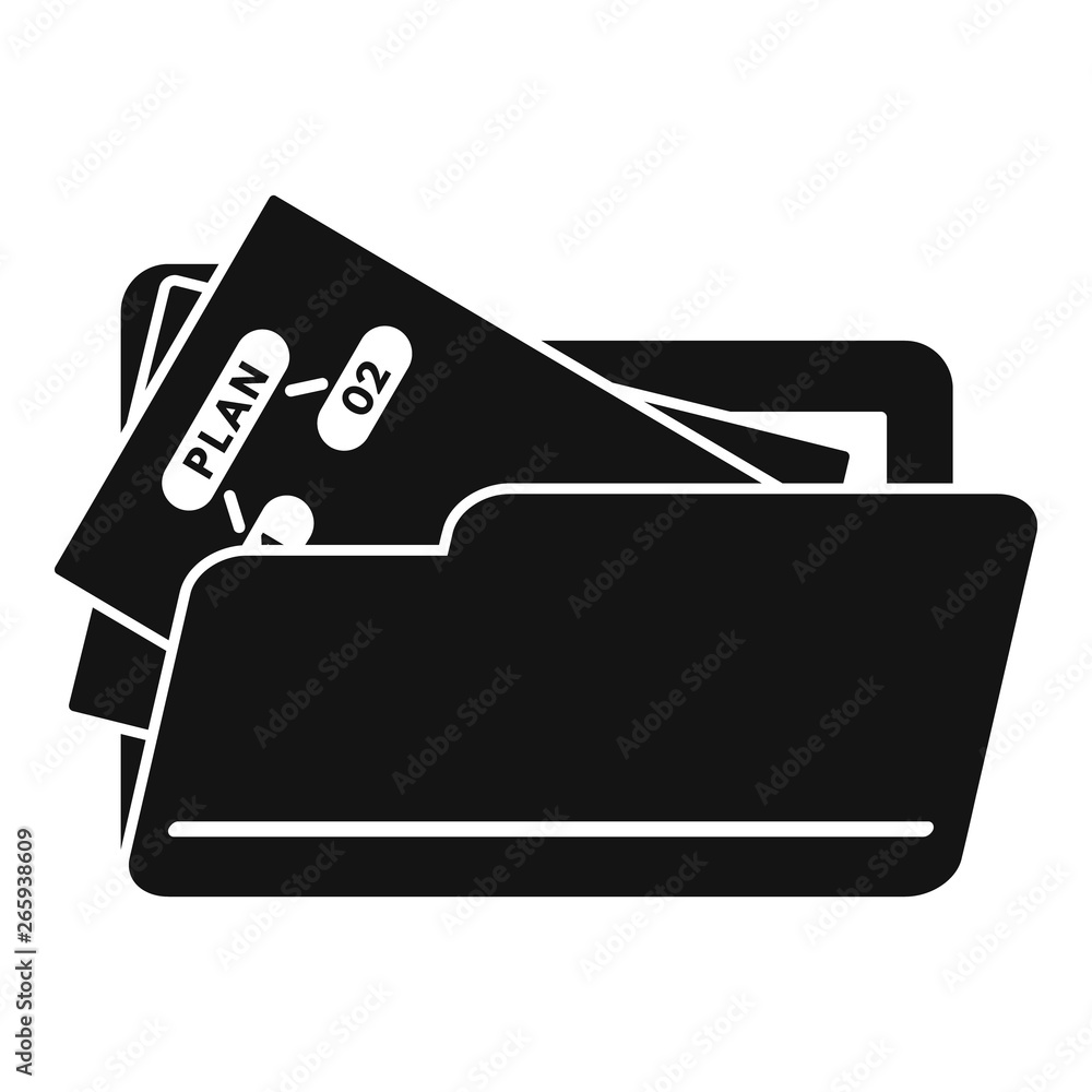 Poster file folder management icon. simple illustration of file folder management vector icon for web desig