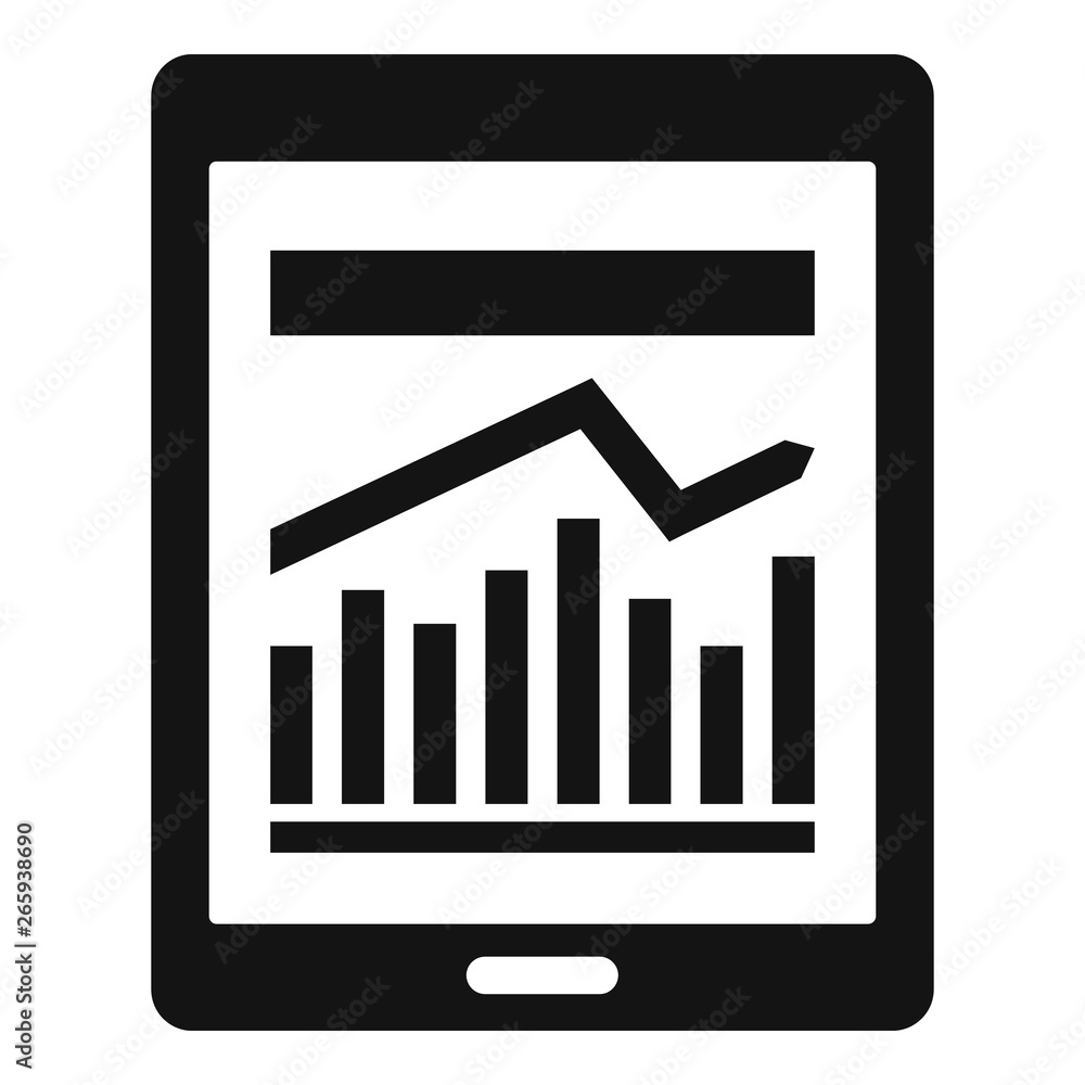 Poster management graph tablet icon. simple illustration of management graph tablet vector icon for web des