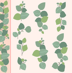 Collection of flat design eucalyptus branches