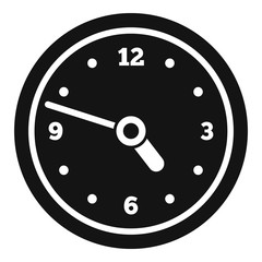 Office wall clock icon. Simple illustration of office wall clock vector icon for web design isolated on white background