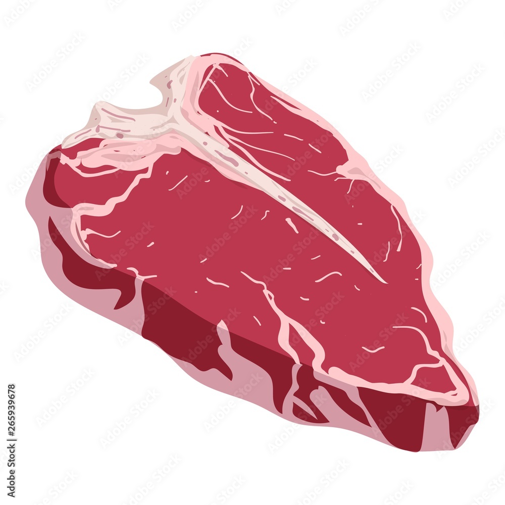 Aufkleber tbone steak icon. cartoon of tbone steak vector icon for web design isolated on white background