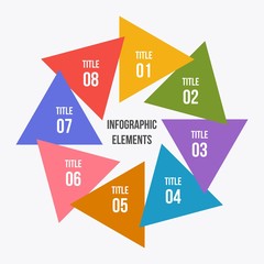Circle chart, Circle infographic with triangle shape