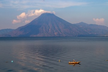 Volcano at Lake Atitlan, Panajachel, Guatemala, Central America