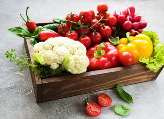 different raw vegetables