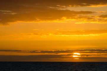 Fototapeta na wymiar Anaehoomalu Bay Sunset on Big Island Hawaii