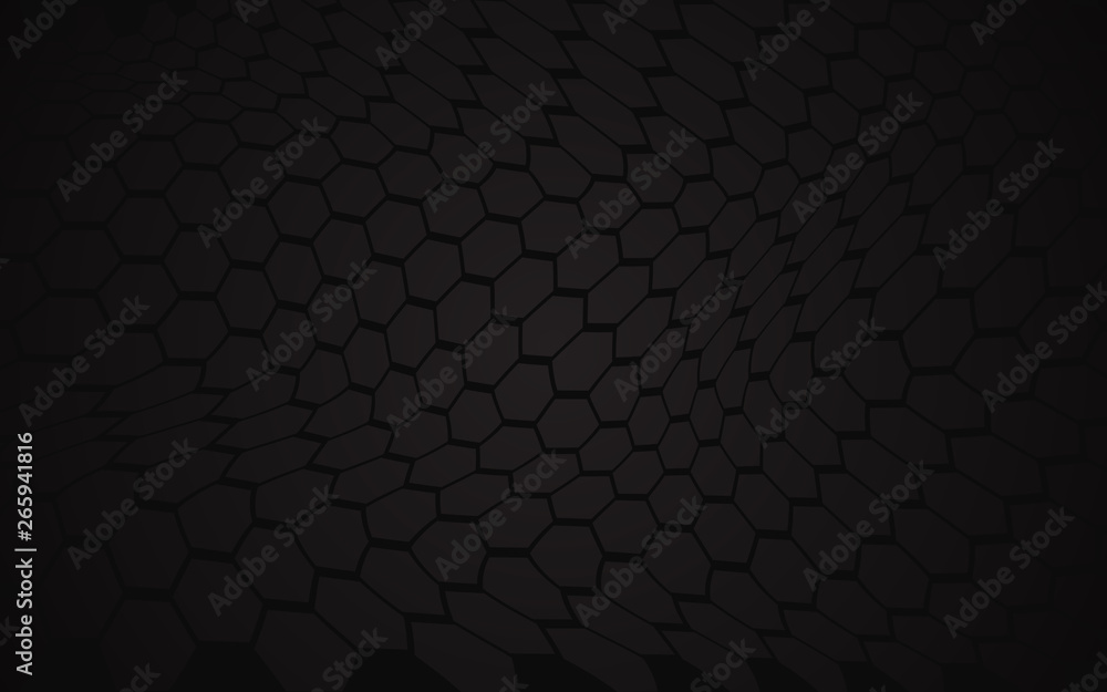 Poster abstract background with wave hexagon pattern. strong honeycomb fiber design