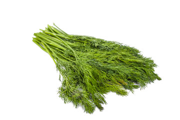 Bunch of fresh dill. Isolated on white background