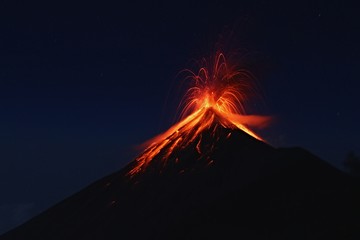 Fuego Volcano eruption, view from volcano Acatenango, Guatemala © Lucie