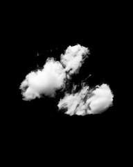 Clouds on black background #5 . free use for edited