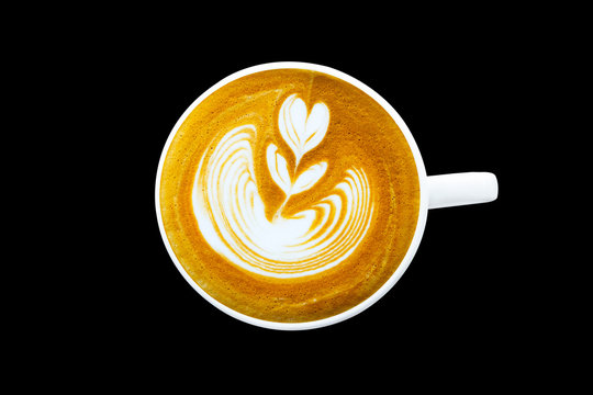 coffee latte cup isolated on background with clipping path