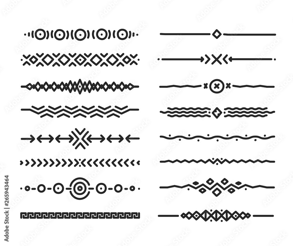 Poster hand drawn doodle style vector borders elements isolated on white background