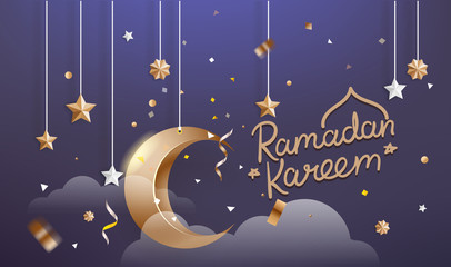 Obraz na płótnie Canvas Ramadan Kareem islamic religion holiday. Ramadan month vector illustration