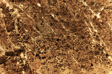 Vintage yellow background. Rough painted wall of aspen gold color. Imperfect plane of golden colored. Uneven old decorative toned backdrop of yellow tint. Texture of gold hue. Ornamental stony surface