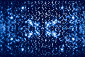 Blue matrix digital background. Abstract cyberspace concept. Characters fall down. Matrix from...