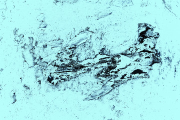 Vintage blue background. Rough painted wall of sapphire color. Imperfect plane of blue colored. Uneven old decorative toned backdrop of cyan tint. Texture of sapphirine hue. Ornamental stony surface.