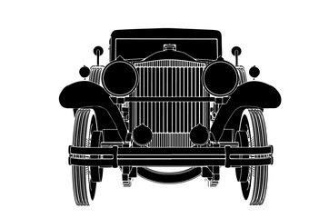 vintage car silhouette isolated vector