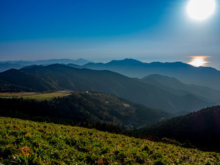 【静岡県伊豆半島】伊豆山稜線歩道仁科峠付近からの夕景【秋】
