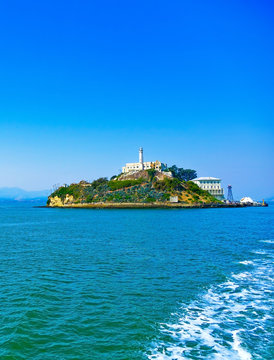 View of Alcatraz Island located on San Francisco Bay in San Francisco.