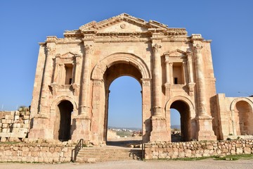 Fototapeta na wymiar Hadrian's Arch, South Entrance to Jerash, Jordan