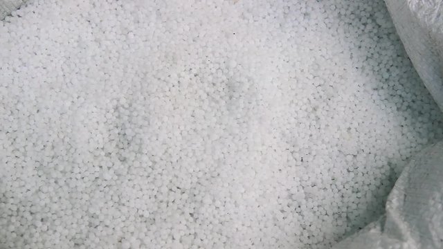 white fertilizer for plants. Big bag with chemical NPK fertilizer for plants