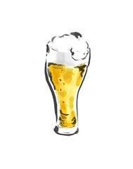 飲み物・お酒、お酒、飲み物、アルコール、ドリンク、白バック、白背景、手描き、手書き、筆書き、筆描き、