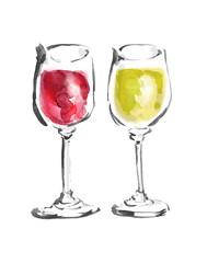 飲み物・お酒、お酒、飲み物、アルコール、ドリンク、白バック、白背景、手描き、手書き、筆書き、筆描き、