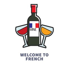 Welcome to French traditional drink red and white wine
