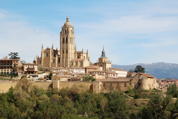 Fototapeta premium View to the center of Segovia, Spain