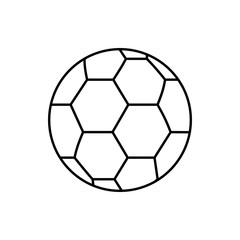 Fototapeta premium Vector image of isolated, linear soccer ball icon. Design a flat soccer ball icon
