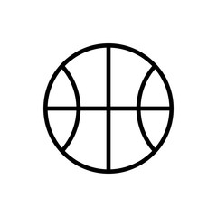 Vector image of an isolated, linear basketball icon. Design a flat basketball icon