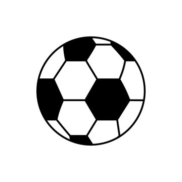 Vector image of isolated, linear soccer ball icon. Design a flat soccer ball icon