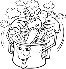 Cooking vegetables in the pot