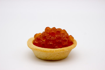 Luxury Red Caviar Background. Food photo concept.