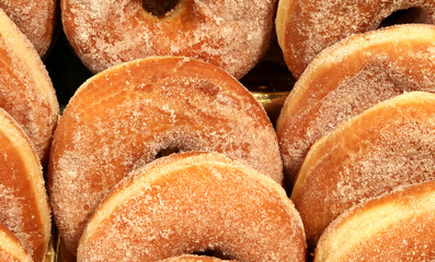 sweet donuts stuffed in the pastry shop