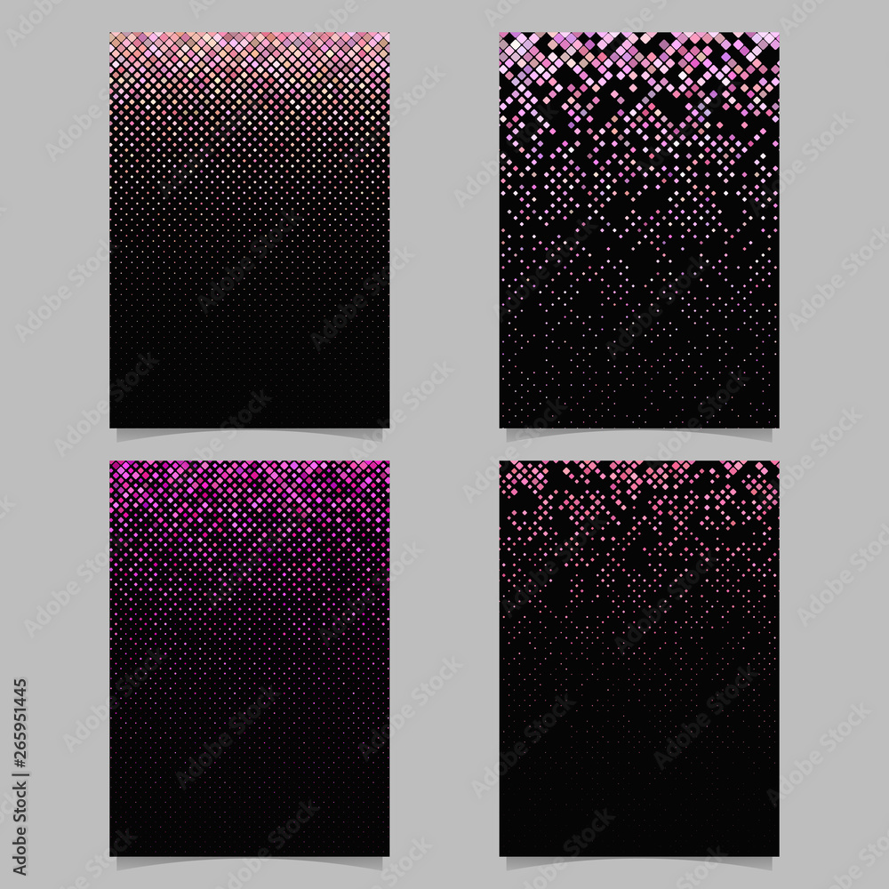 Poster geometrical rounded square mosaic pattern page template background set