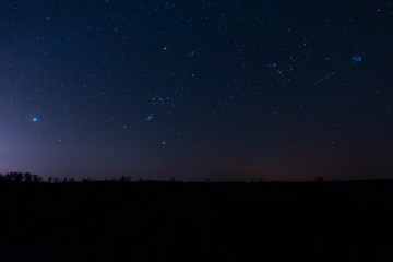 Orion nocne niebo zimowe niebo konstelacja gwiazdozbiór