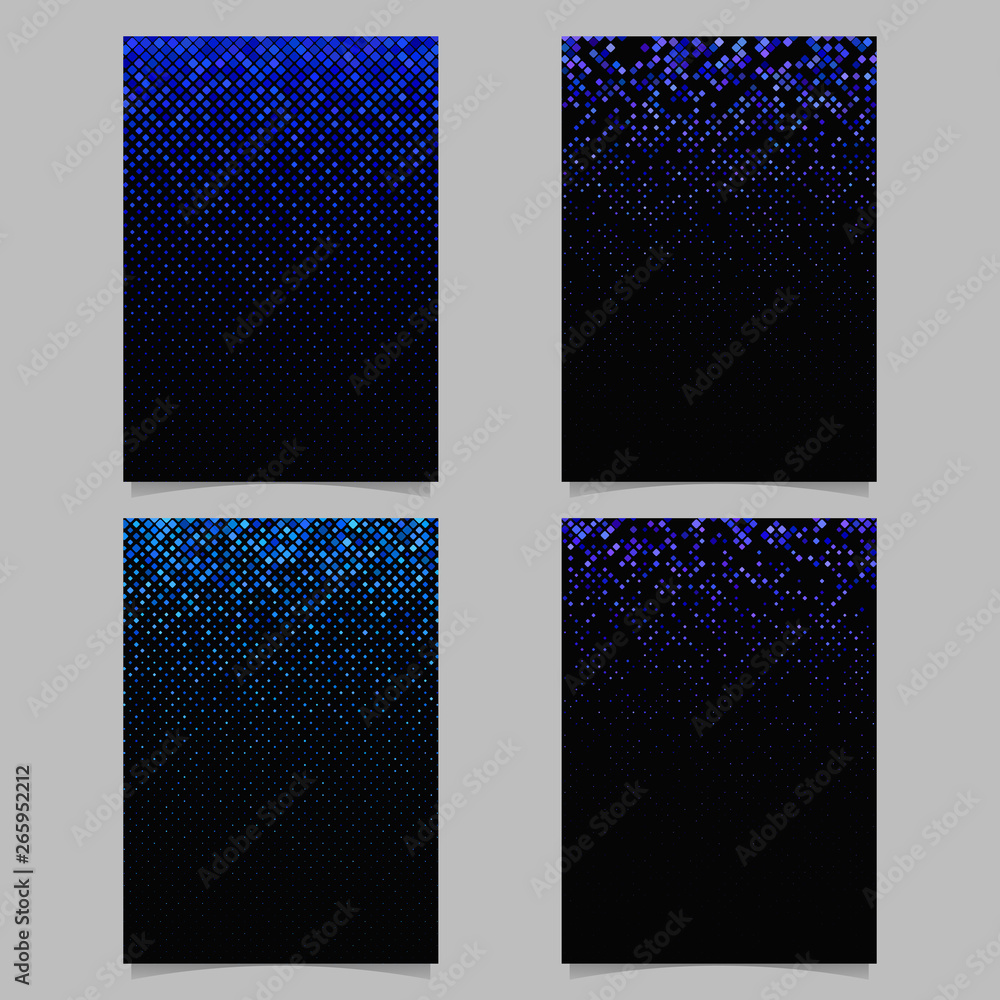 Poster abstract diagonal rounded square pattern background poster template set