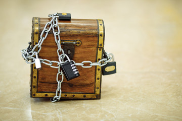 chest with chains and locks