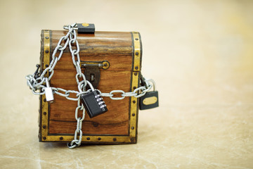 chest with chains and locks